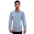 Self Design Light Blue Shirt : Slim