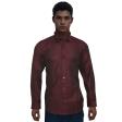 Self Design Maroon Shirt : Slim