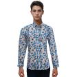 Print Blue Shirt : Slim