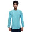 Stripes Aqua Blue Shirt : Slim