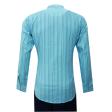 Stripes Aqua Blue Shirt : Slim