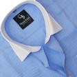 Self Design Blue Shirt : Business
