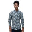 Print Blue Shirt : Party
