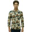 Print Green Shirt : Party