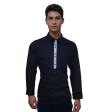 Print Navy Blue Shirt : Party