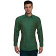 Self Design Dark Green Shirt : Business