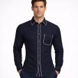 Combination Navy Blue Shirt : Ditto