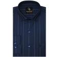 Stripes Navy Blue Shirt : Business
