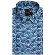 Print Blue Shirt : Party