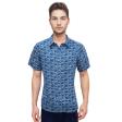 Print Blue Shirt : Party