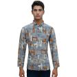 Print Gray Shirt : Party
