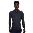 Self Design Navy Blue Shirt : Ditto