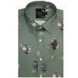 Print Green Shirt : Party