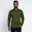 Plain Bottle Green Shirt : Business
