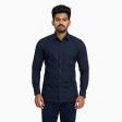 Self Design Navy Blue Shirt : Business