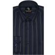 Stripes Navy Blue Shirt : Business