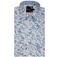Print Blue Shirt : Party