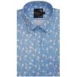 Print Blue Shirt : Party