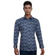 Print Blue Shirt : Party