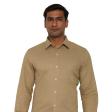 Self Design Khakhi Shirt : Slim