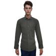 Self Design Dark Green Shirt : Slim