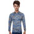 Print Blue Shirt : Party