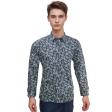 Print Blue Shirt : Party
