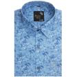 Print Blue Shirt : Party