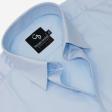 Self Design Aqua Blue Shirt : Business
