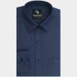 Self Design Navy Blue Shirt : Business