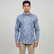 Print Blue Shirt : Party