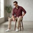 Combination Maroon Shirt : Party