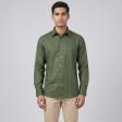 Plain Bottle Green Shirt : Business