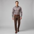 Self Design Brown Shirt : Business