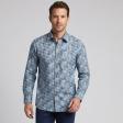 Print Blue Shirt : Party