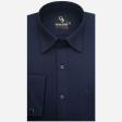 Self Design Dark Blue Shirt : Business