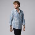 Print Blue Shirt : Party