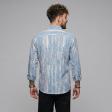 Print Blue Shirt : Party