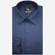 Self Design Navy Blue Shirt : Business