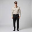 Self Design Fawn Shirt : Business