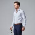 Stripes Aqua Blue Shirt : Business
