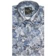 Print Blue Shirt : Party