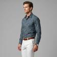 Print Blue Shirt : Party