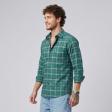 Checks Green Shirt : Slim