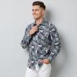 Print Gray Shirt : Slim