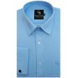 Self Design Aqua Blue Shirt : Business