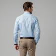 Self Design Aqua Blue Shirt : Business