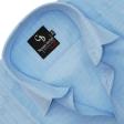 Self Design Aqua Blue Shirt : Business