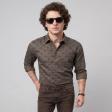 Print Brown Shirt : Party