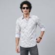 Print Blue Shirt : Party